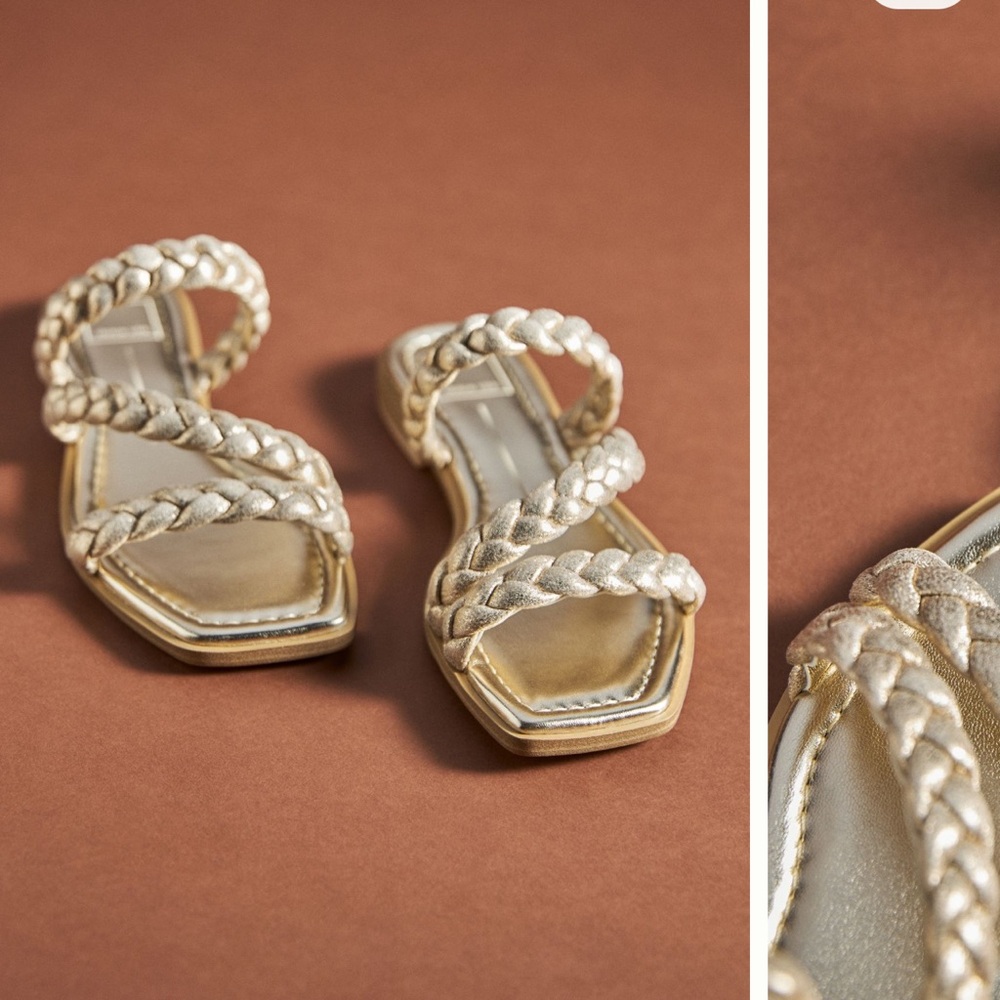 Dolce Vita Gold Braided Flat Sandals